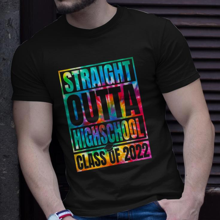 Tie Dye Straight Outta High School Class Of 2022 Graduation Unisex T-Shirt Gifts for Him