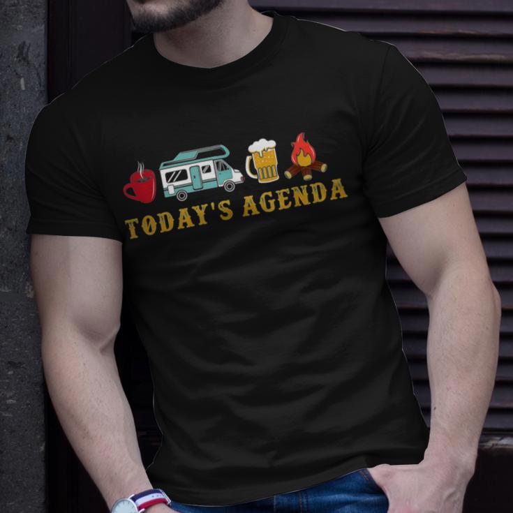 Today’S Agenda Camping Unisex T-Shirt Gifts for Him