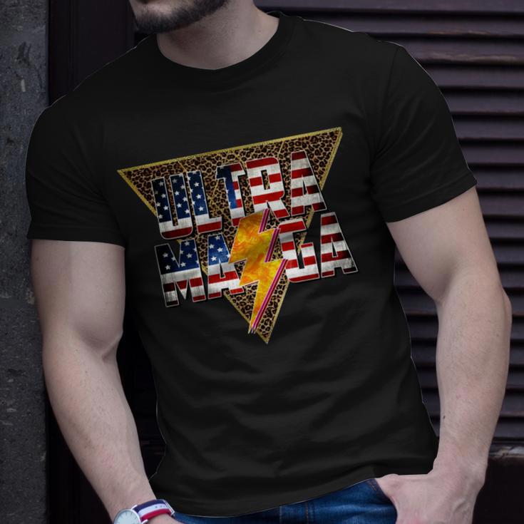 Ultra Maga Distressed Lightning Leopard Proud Ultramaga Gift Unisex T-Shirt Gifts for Him