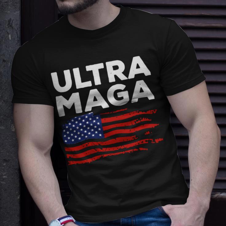 Ultra Maga Proud American Distressed Flag Patriotic Gift Unisex T-Shirt Gifts for Him