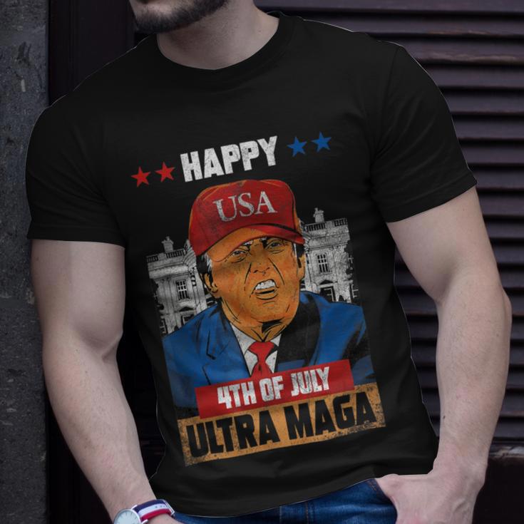 Ultra Maga Trump Happy 4Th Of July American Flag Unisex T-Shirt Gifts for Him