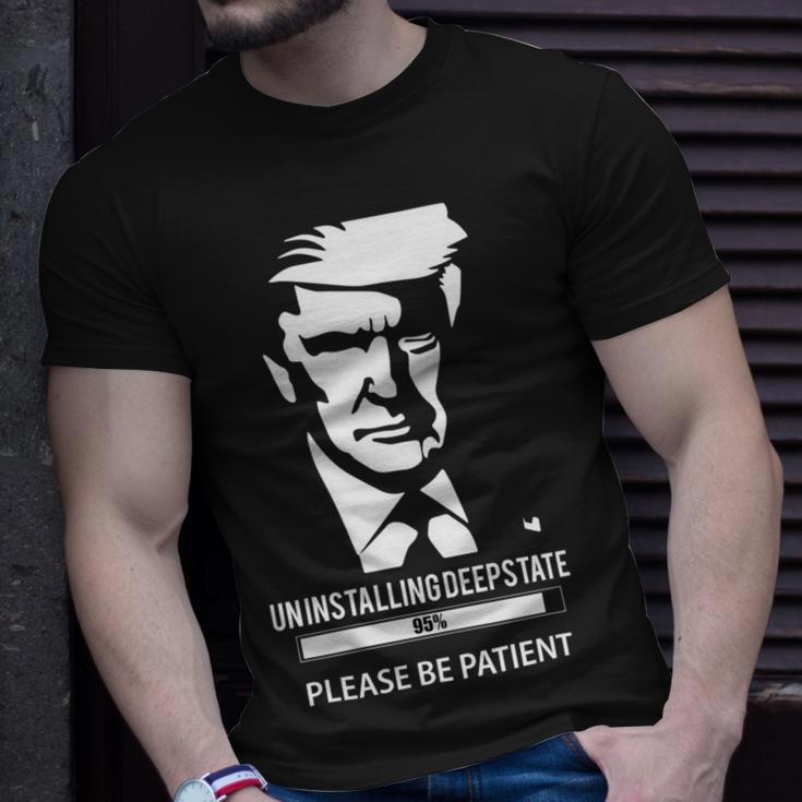 Ultra Maga Uninstalling Deep State Please Be Patient Funny Anti Biden Us Flag Pro Trump Trendy Unisex T-Shirt Gifts for Him