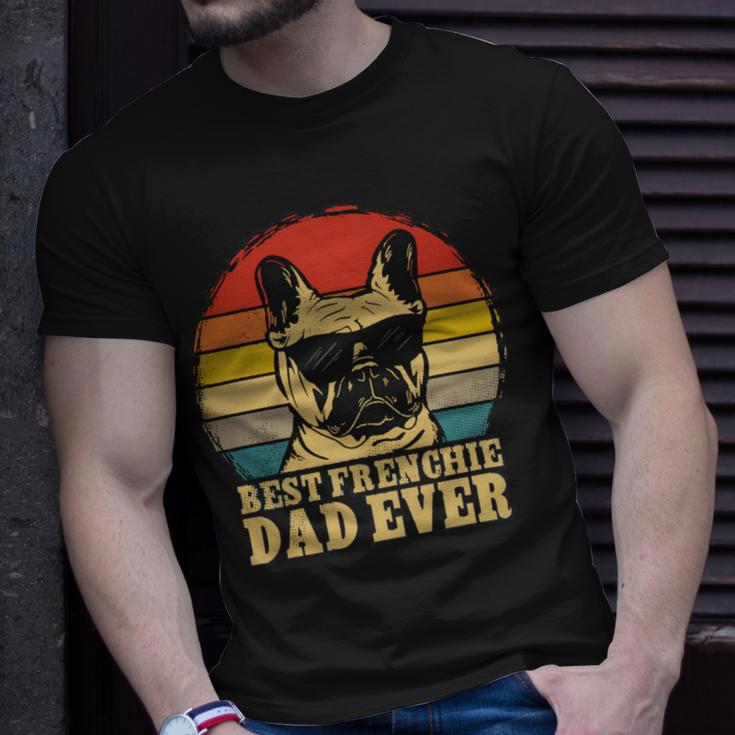 Vintage Best Frenchie Dad Ever Fathers Day 90 Shirt Unisex T-Shirt Gifts for Him