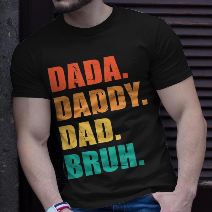 Vintage Retro Fathers Day Outfit Dada Daddy Dad Bruh 8 Shirt Unisex T-Shirt Gifts for Him