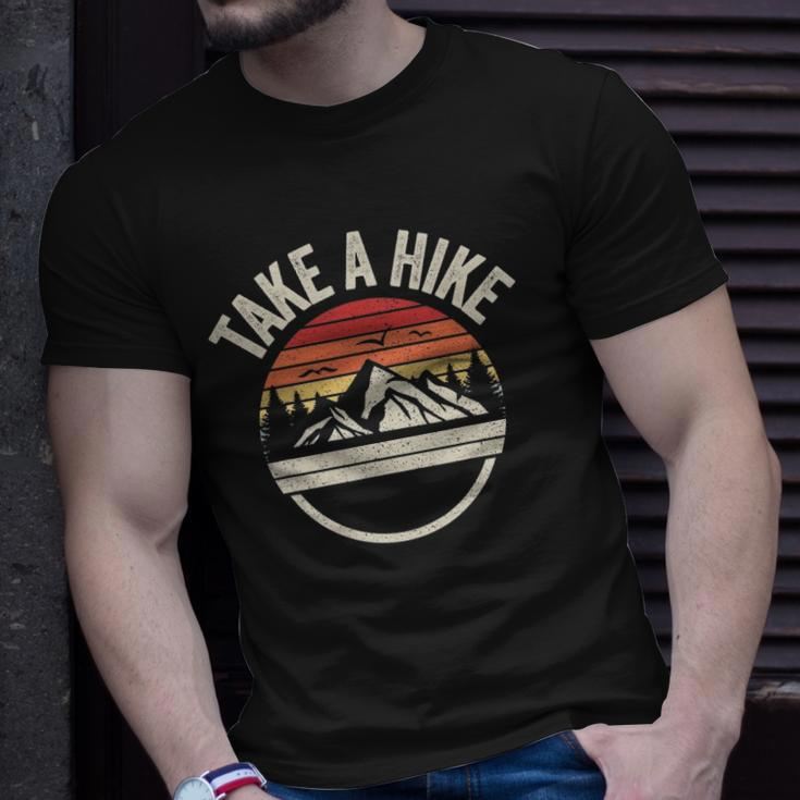 Vintage Retro Take A Hike Hiker Outdoors Camping Unisex T-Shirt Gifts for Him