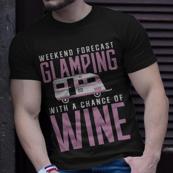 Weekend Forecast Camping With A Chance 18 Shirt Unisex T-Shirt Gifts for Him