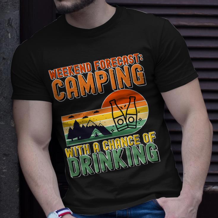 Weekend Forecast Camping With A Chance 19 Shirt Unisex T-Shirt Gifts for Him