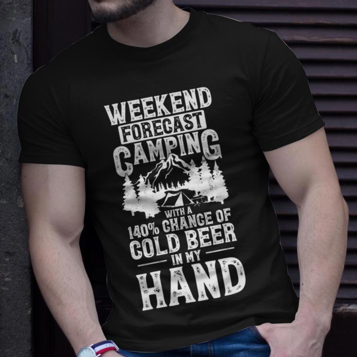 Weekend Forecast Camping With A Chance Active 24 Shirt Unisex T-Shirt Gifts for Him