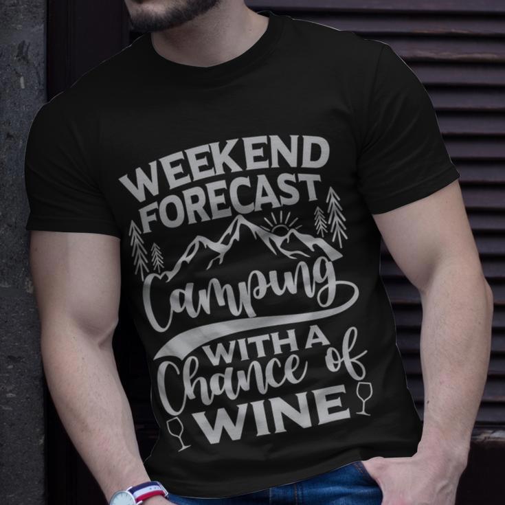 Weekend Forecast Mountain Camper 11 Shirt Unisex T-Shirt Gifts for Him