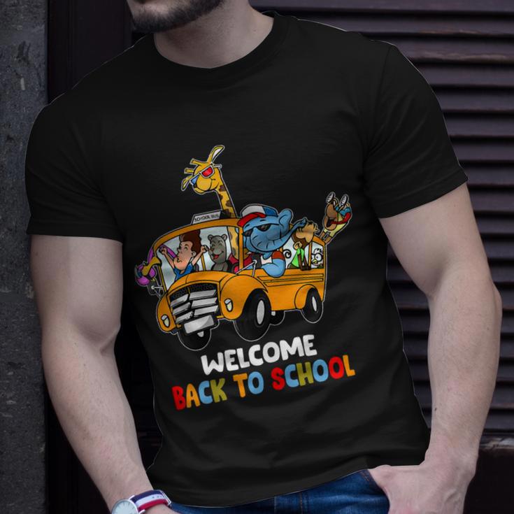 Welcome Back To School Zoo Animal Bus 477 Shirt Unisex T-Shirt Gifts for Him