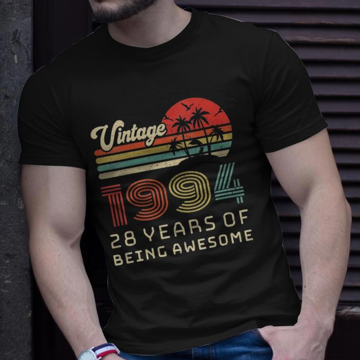 Womens 28 Years Old Birthday Vintage 1994 28Th Birthday Unisex T-Shirt Gifts for Him