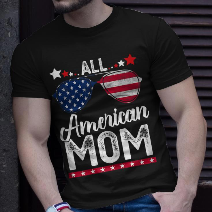 Womens All American Mom 4Th Of July Mothers Day Women Mommy Unisex T-Shirt Gifts for Him