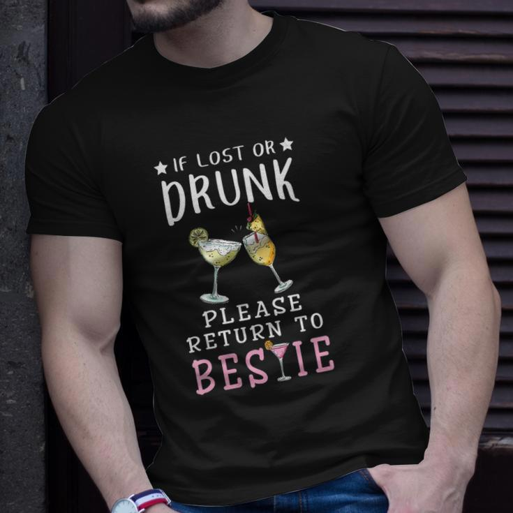 Womens If Lost Or Drunk Please Return To Bestie Matching Unisex T-Shirt Gifts for Him