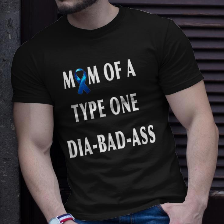 Womens Mom Of A Type One Dia-Bad-Ass Diabetic Son Or Daughter Gift Unisex T-Shirt Gifts for Him