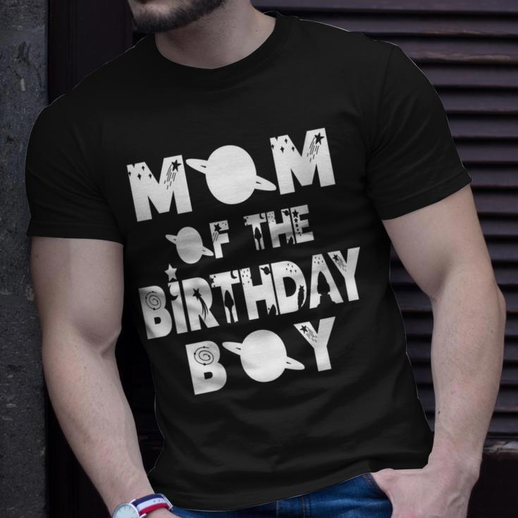 Womens Mom Of The Birthday Astronaut Boy And Girl Space Theme Unisex T-Shirt Gifts for Him