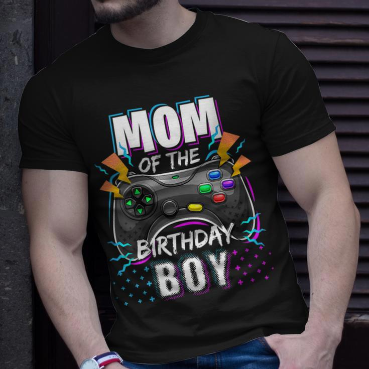 Womens Mom Of The Birthday Boy Matching Video Gamer Birthday Party V3 Unisex T-Shirt Gifts for Him
