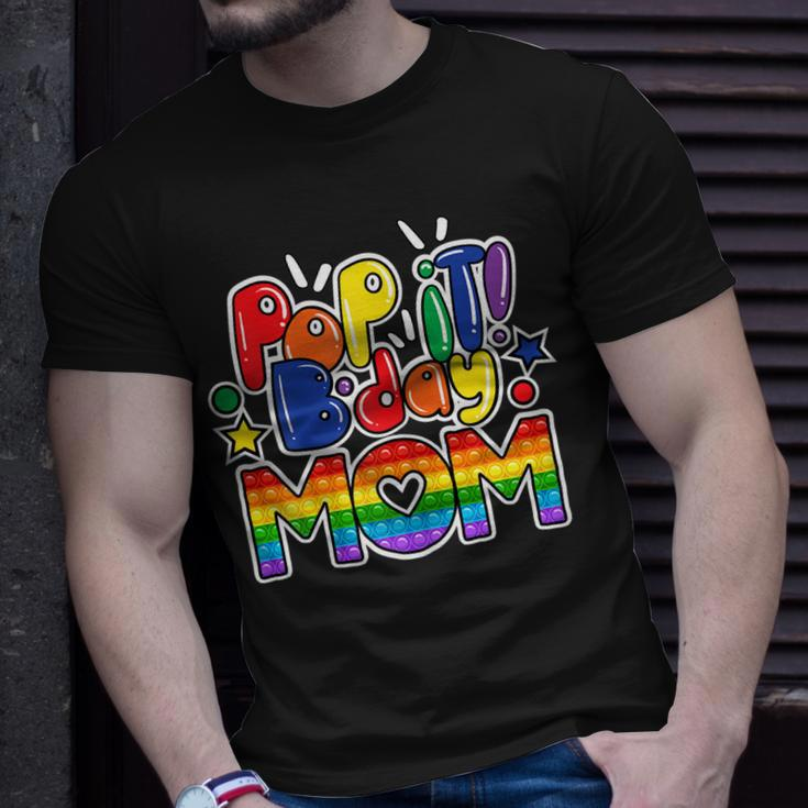 Womens Pop It Mom Of The Birthday Girl Or Boy Fidget Toy Unisex T-Shirt Gifts for Him