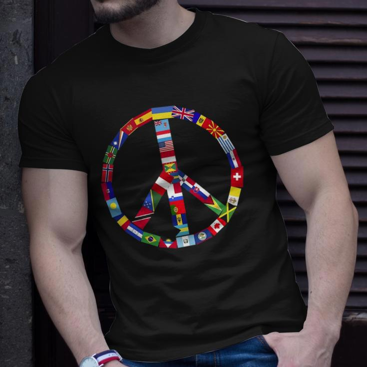 World Country Flags Unity Peace Unisex T-Shirt Gifts for Him