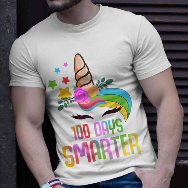 100 Days Smarter Student Girls Unicorn 100 Days Of School T-shirt Gifts for Him