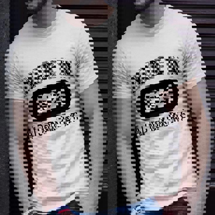 1924 Birthday Made In 1924 All Original Parts T-Shirt Gifts for Him