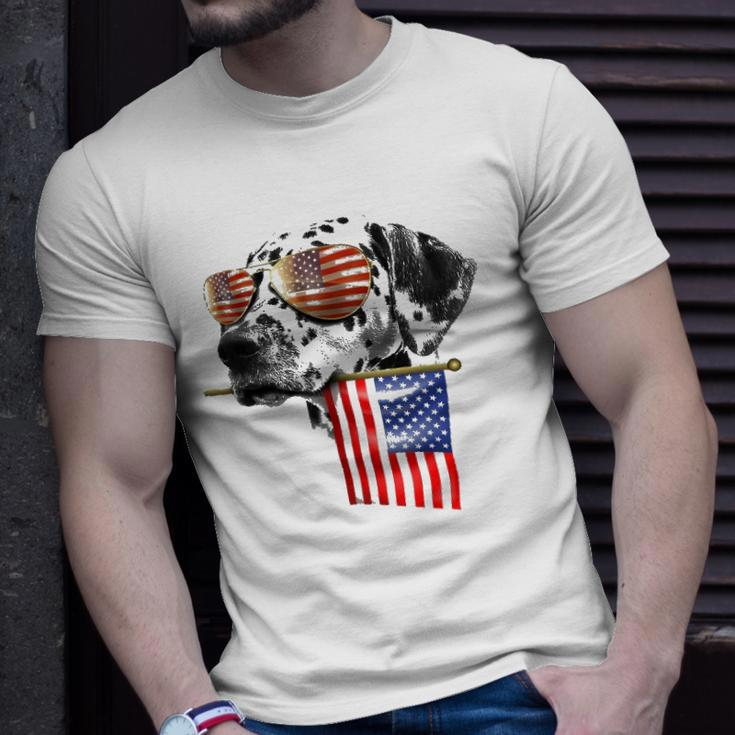 4Th Of July Fun American Flag Dalmatian Dog Lover Gift Unisex T-Shirt Gifts for Him