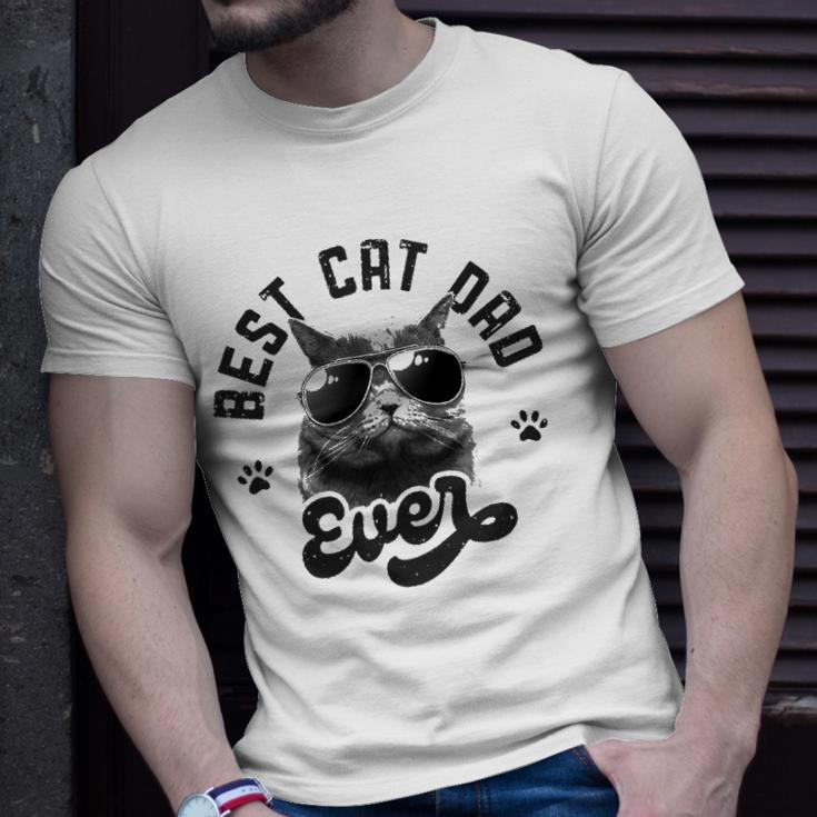 Best Cat Dad Ever Funny Daddy Fathers Day Retro Vintage Men Unisex T-Shirt Gifts for Him