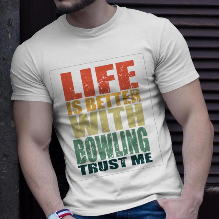 Bowling Saying Funny Unisex T-Shirt Gifts for Him