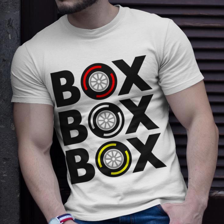 Box Box Box F1 Tyre Compound Design V2 Unisex T-Shirt Gifts for Him