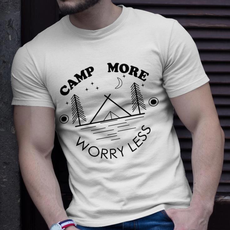 Camp More Worry Less Camping Lovers Unisex T-Shirt Gifts for Him