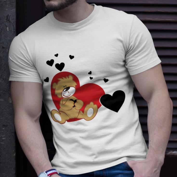 Cartoon Animal Happy Loving Teddy Bear Unisex T-Shirt Gifts for Him