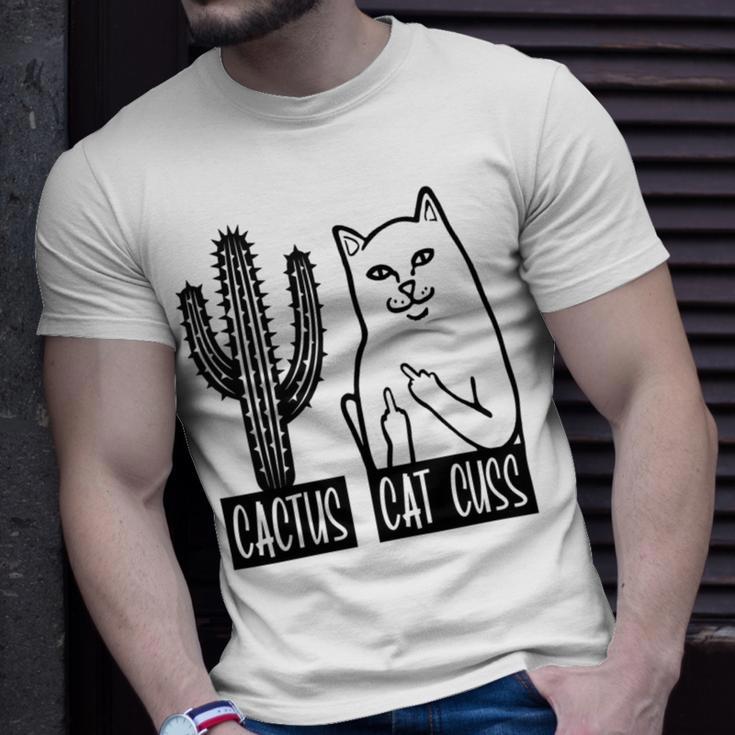 Cat Cuss Cactus Funny Cat Joke Unisex T-Shirt Gifts for Him