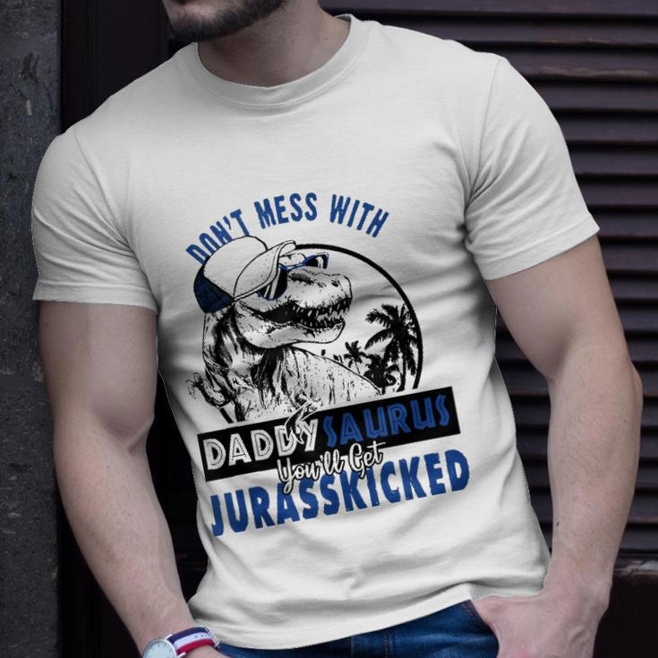 Daddysaurus Dad Husband Fathers Day Gift Matching Dinosaur Unisex T-Shirt Gifts for Him