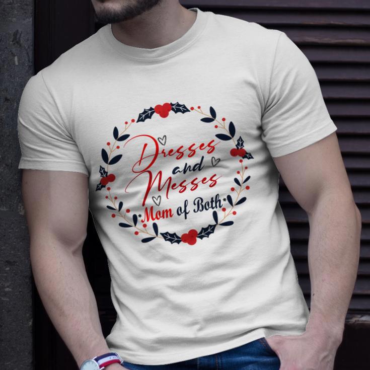 Dresses And Messes Mom Of Both Mother Day Gift Cute Gift Unisex T-Shirt Gifts for Him