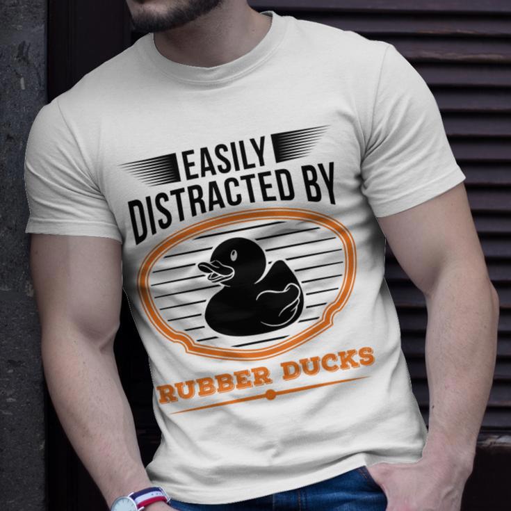 Easily Distracted By Rubber Ducks Duck Unisex T-Shirt Gifts for Him