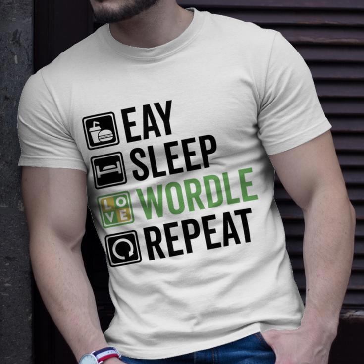 Eat Eat Sleep Wordle Repeat Wordle Lover Wordle Addict Unisex T-Shirt Gifts for Him