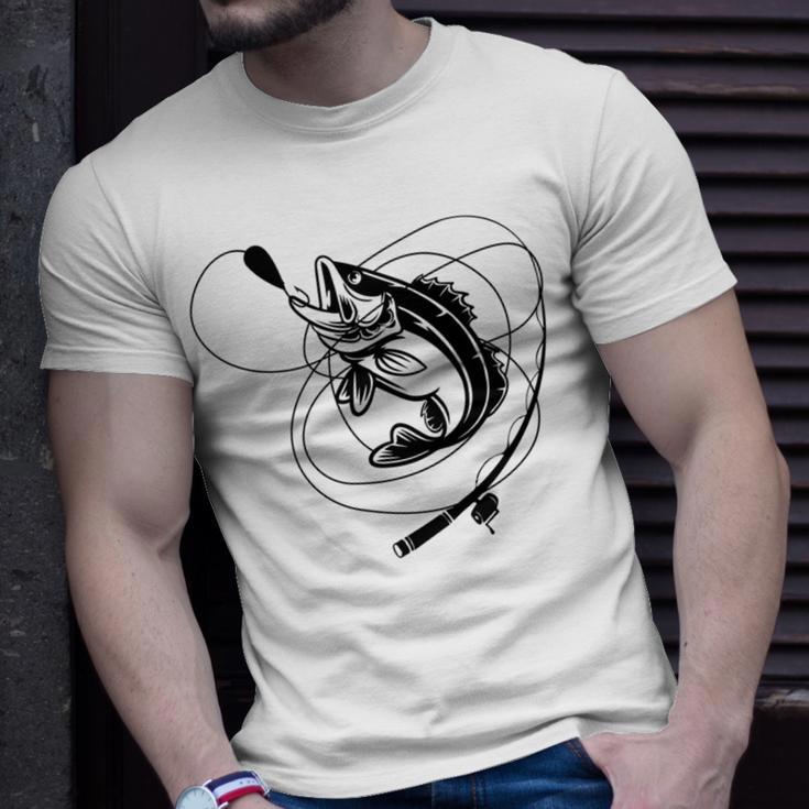 Fishing Bass Sticker Unisex T-Shirt Gifts for Him