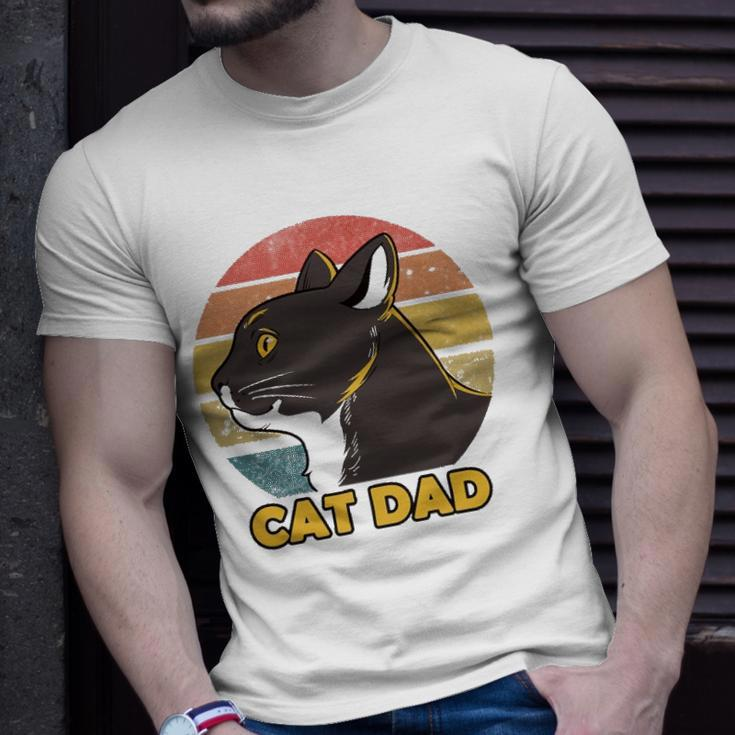 Funny Cat Dad Fathers Day Unisex T-Shirt Gifts for Him