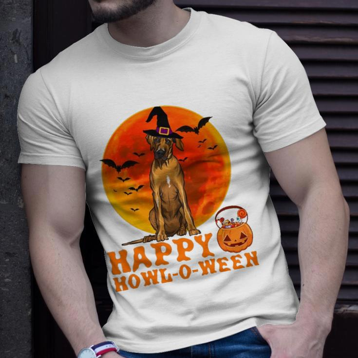 Funny Rhodesian Ridgeback Dog Halloween Happy Howl-O-Ween Unisex T-Shirt Gifts for Him