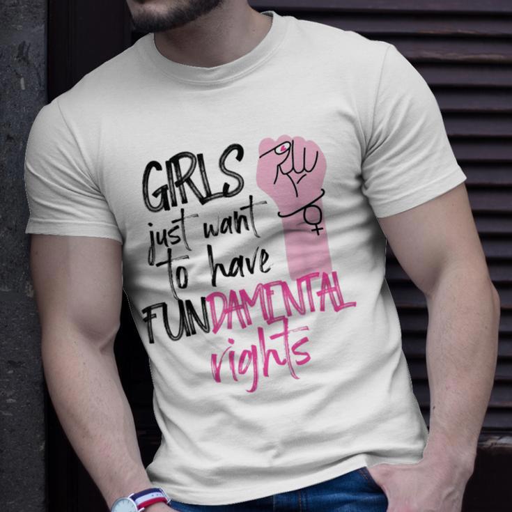 Girls Just Wanna Have Fundamental Human Rights Funny V2 Unisex T-Shirt Gifts for Him