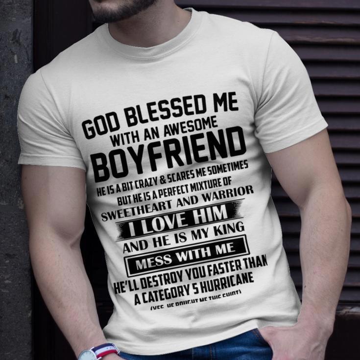 God Blessed Me With An Awesome Boyfriend Unisex T-Shirt Gifts for Him