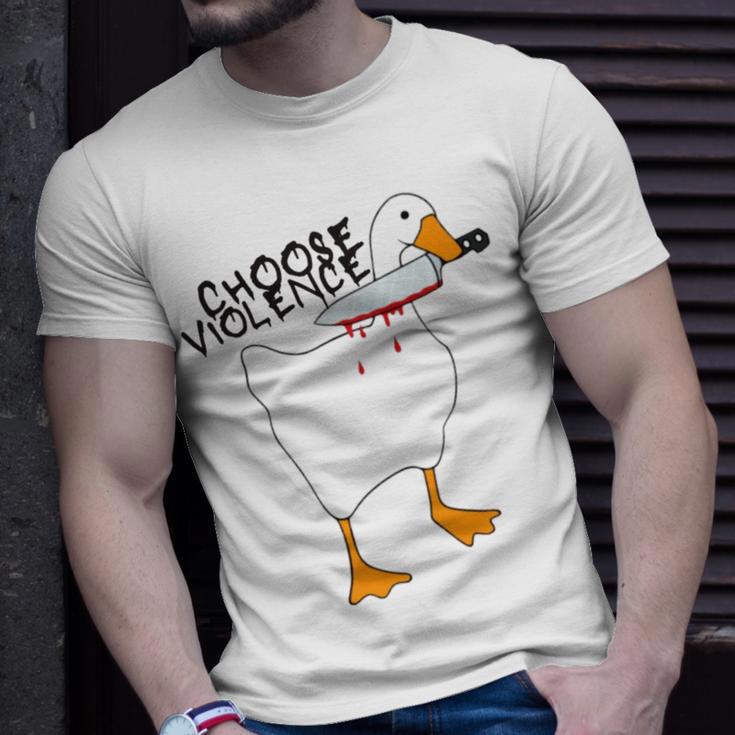 Goose With Knife Sticker Goose Sticker Funny Quotes Funny Animal Stickerspeace Was Never An Option Unisex T-Shirt Gifts for Him