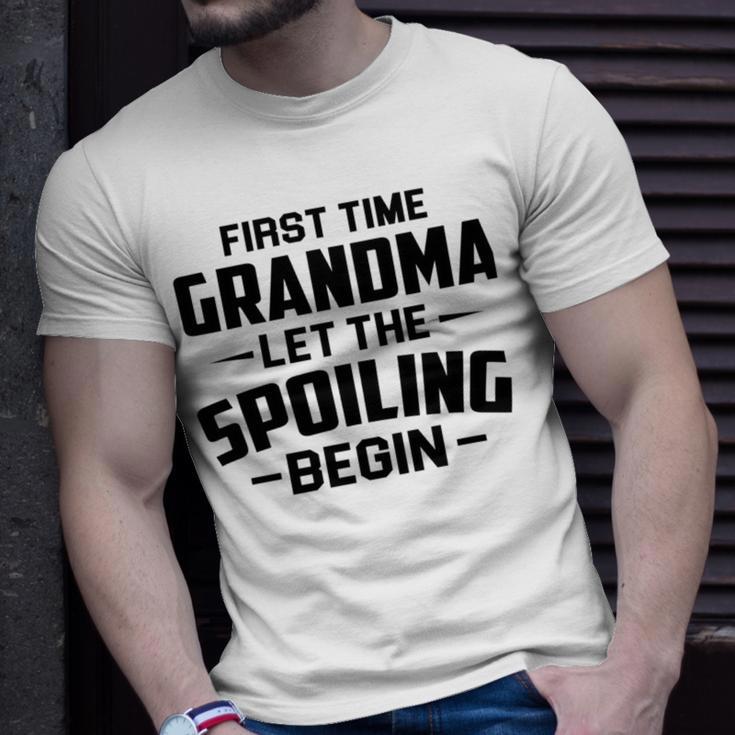 Grandma Let The Spoiling Begin Gift First Time Grandma Unisex T-Shirt Gifts for Him