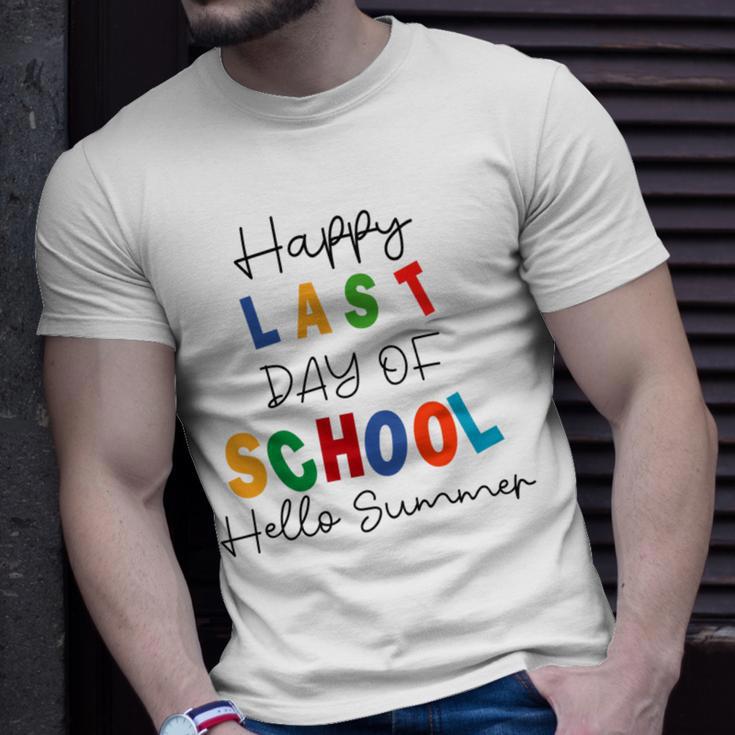 Happy Last Day Of School Hello Summer Happy Last Day Of School Hello Summer Students And Teachers Gift For Students Teachers Gifts Teacher Lover Summer Gift V2 Unisex T-Shirt Gifts for Him