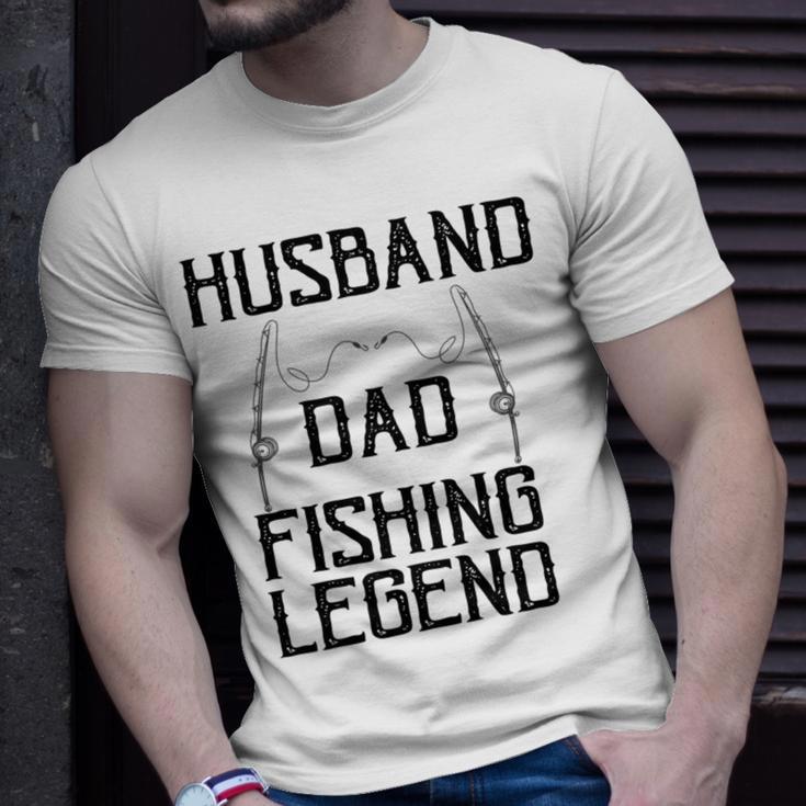 Husband Dad Fishing Legend Funny Fathers Day Father Fishermen Fishing Lovers Fishing V2 Unisex T-Shirt Gifts for Him