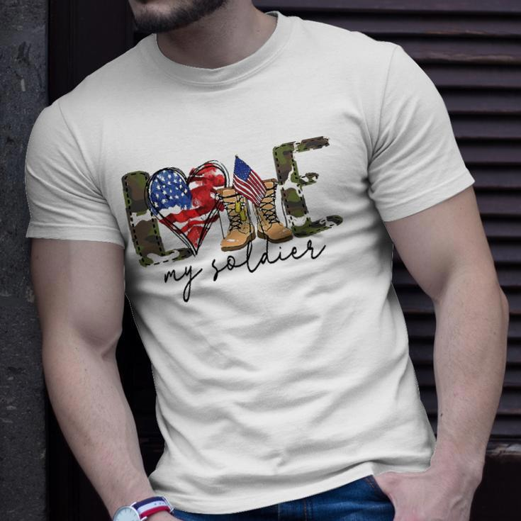 I Love My Soldier Military Military Army Wife Unisex T-Shirt Gifts for Him