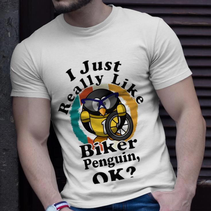 I Really Like Biker Penguin Ok Unisex T-Shirt Gifts for Him