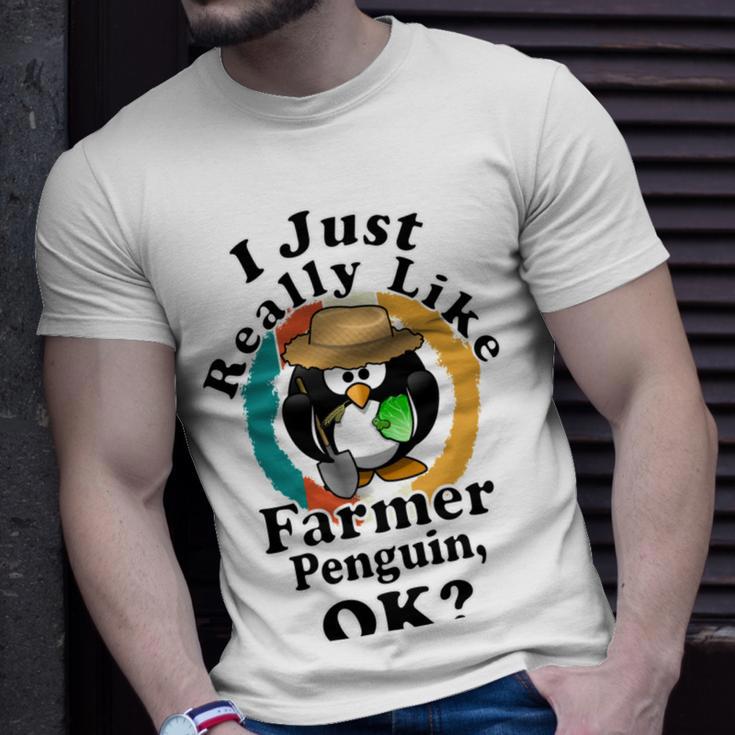 I Really Like Farmer Penguin Ok Unisex T-Shirt Gifts for Him