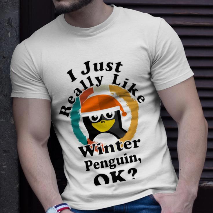 I Really Like Winter Penguin Ok Unisex T-Shirt Gifts for Him