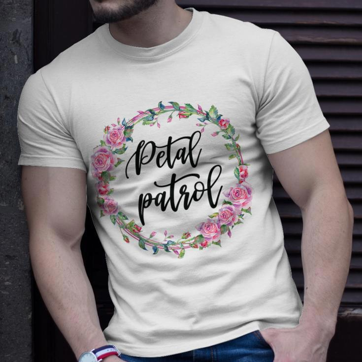 Kids Flower Girl Wedding Bridal Party Petal Patrol Unisex T-Shirt Gifts for Him