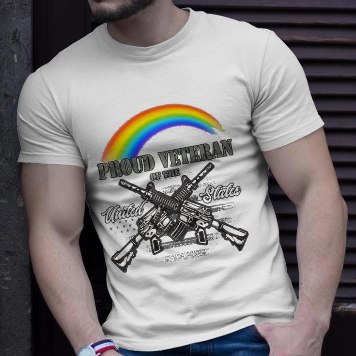 Lgbtq July 4Th American Flag Rainbow Proud Veteran Unisex T-Shirt Gifts for Him